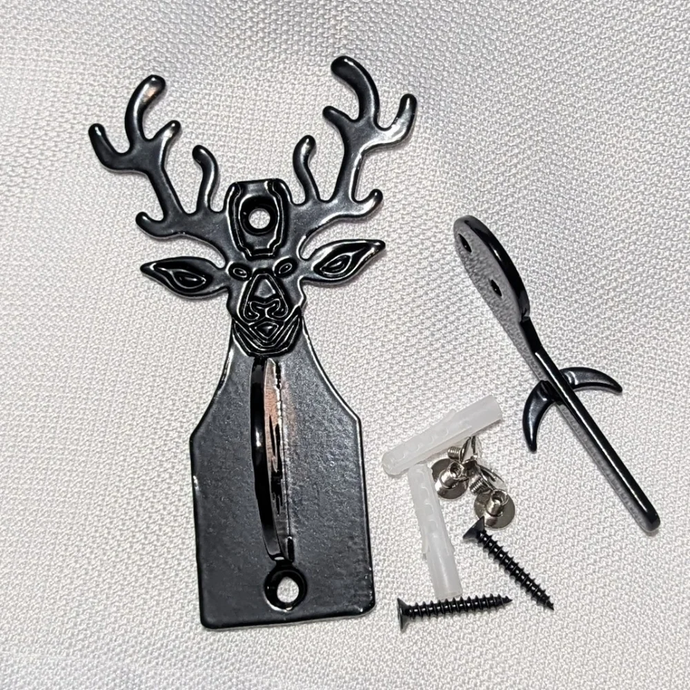 European Animal Black Coated Skull Wall Mount Decor Set Of Two